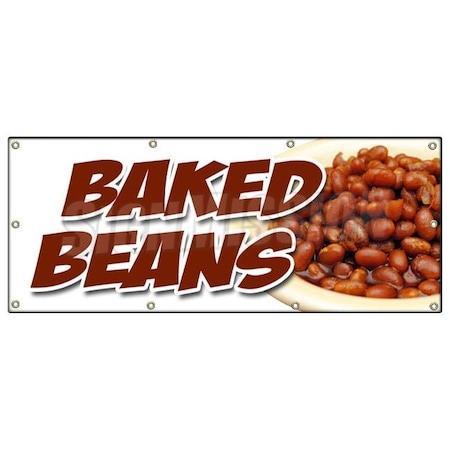 Signmission BAKED BEANS BANNER SIGN slo slow cooked hot dogs brown sugar bacon B-96 Baked Beans